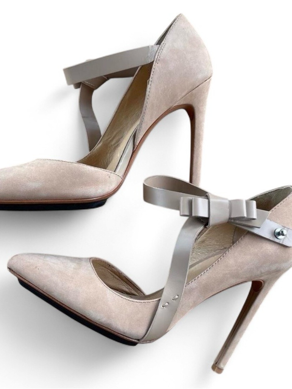 L.A.M.B. Nadeen d"Orsay Suede Stiletto Pump Pointed Heel Size 8.5